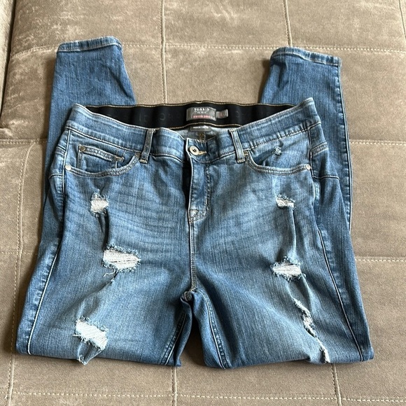 torrid Denim - Torrid Blue Skinny Jeans with Distressed Details